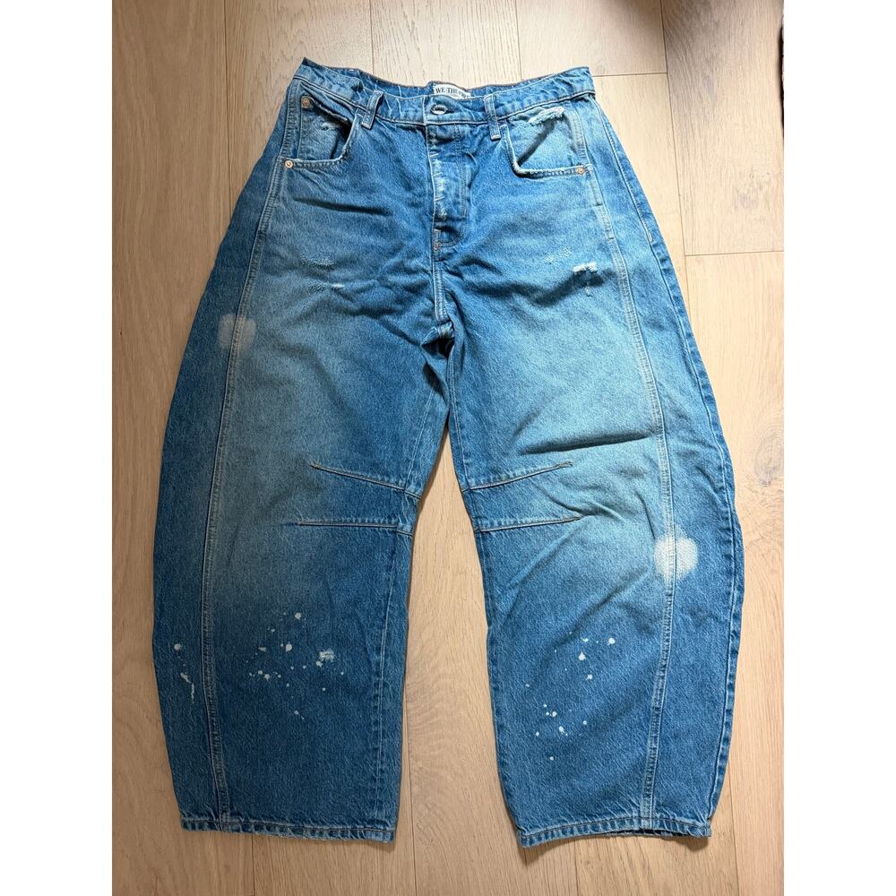 We The Free Good Luck Mid Rise Barrel Leg Jeans Size 28 - Picture 2 of 15